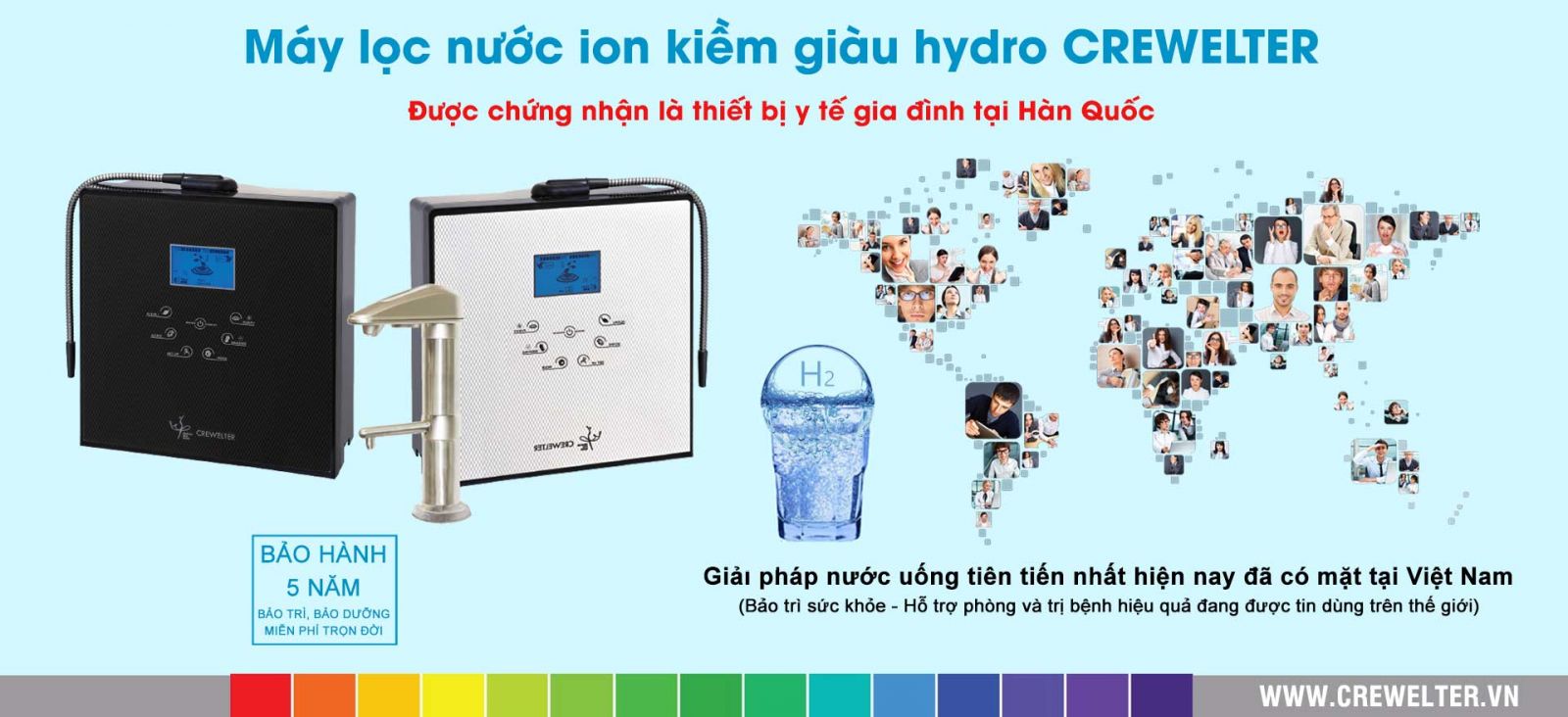 máy lọc nước ion kiềm Crewelter 1