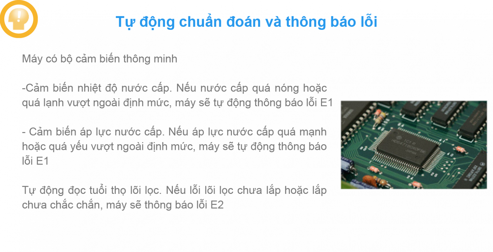 Máy lọc nước ion kiềm giàu hydro Crewelter 9 tự động chuẩn đoán thông báo lỗi